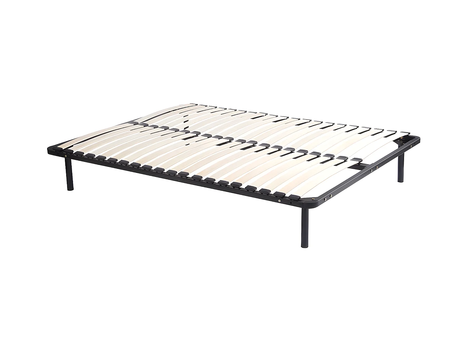 Ensemble 140 x 190 cm cadre à lattes + matelas ressorts ensachés surmatelas intégré ép.28cm - BLACK DREAM de YSMÉE