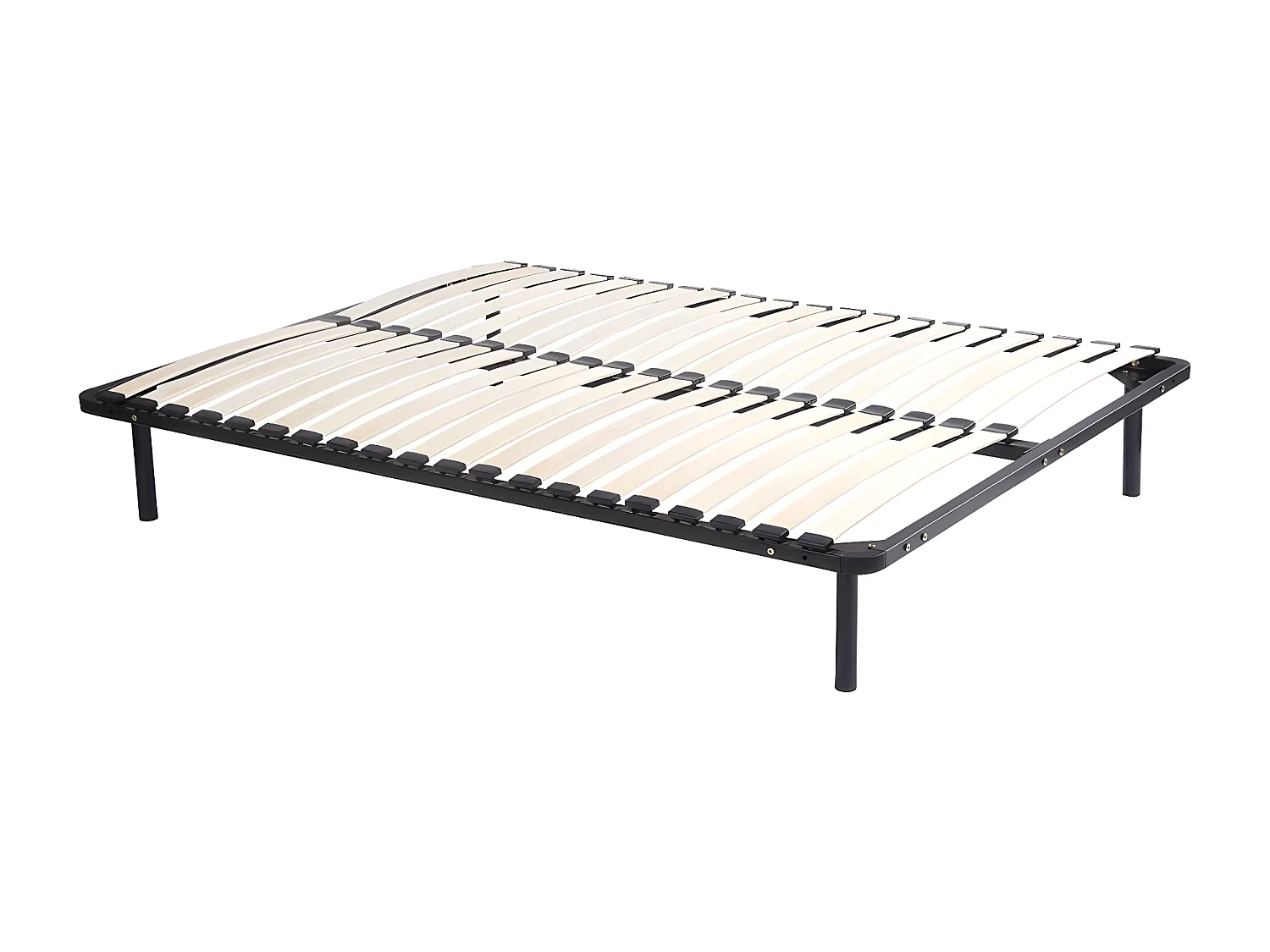 Ensemble 140 x 190 cm cadre à lattes + matelas ressorts ensachés surmatelas intégré ép.28cm - BLACK DREAM de YSMÉE