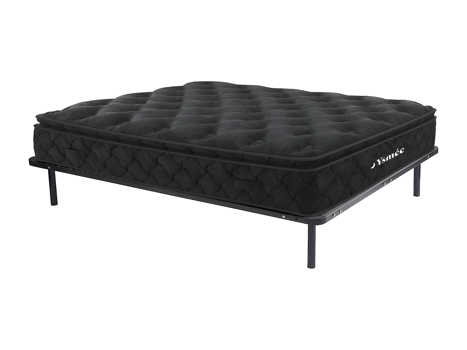 Set 2 lattenbodems 90 x 200 + matras met pocketveren - BLACK DREAM van YSMÉE - 180 x 200 cm