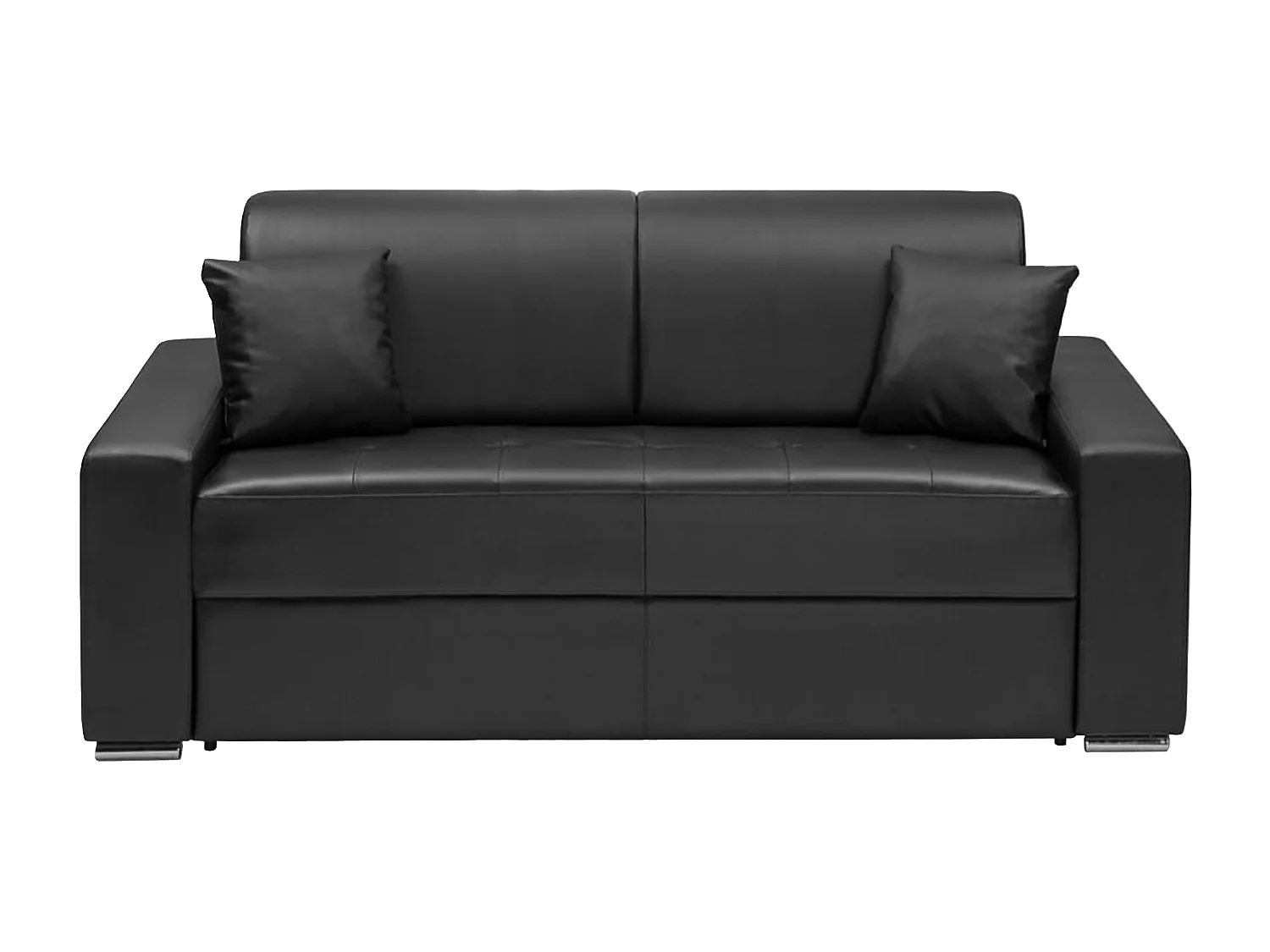 Schlafsofa 3-Sitzer - Liegefläche: 140 cm - Matratzenhöhe: 14 cm - Kunstleder - Schwarz - EMIR