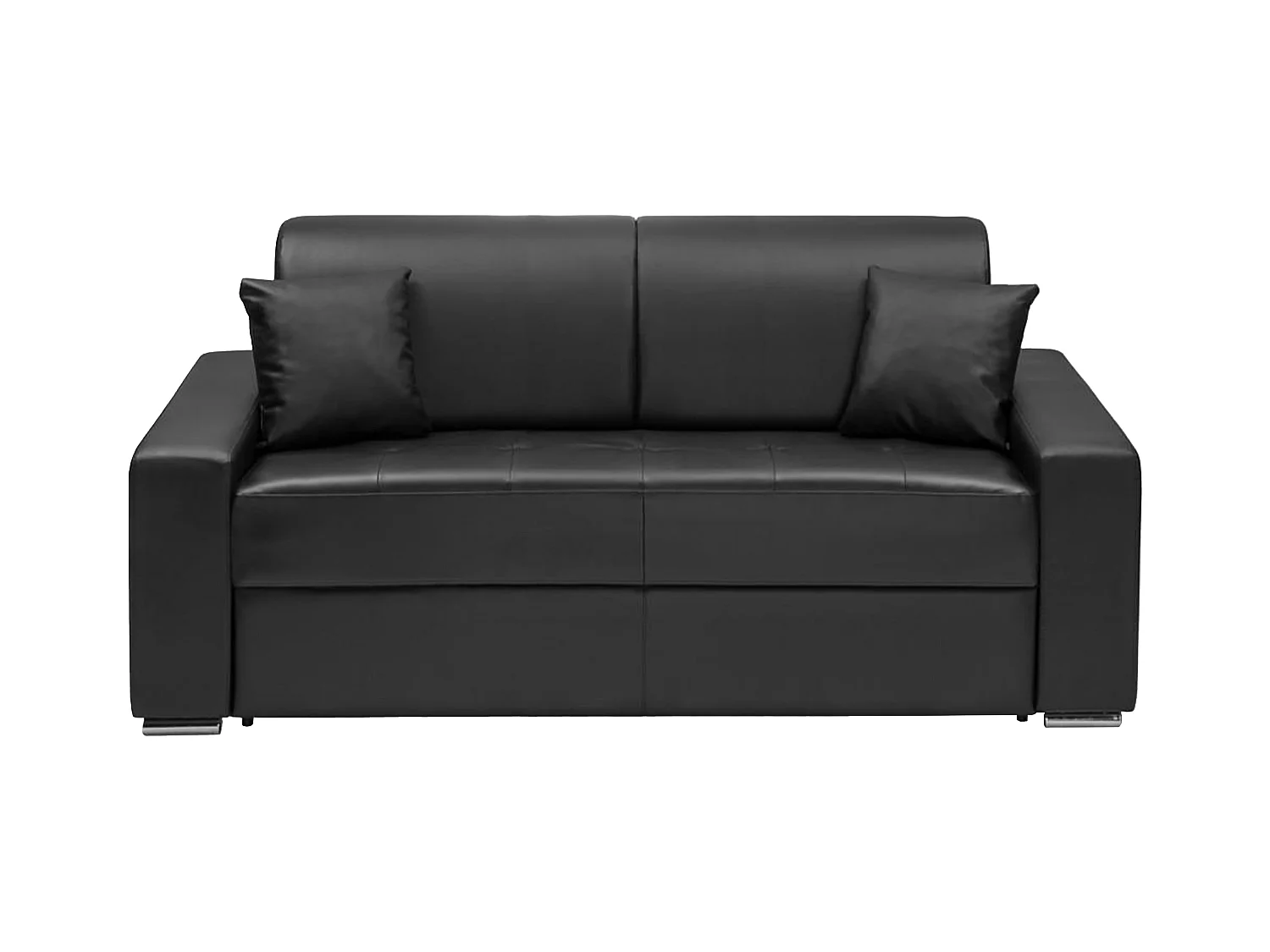 Canapé 3 places convertible express en simili EMIR - Noir - Couchage 140 cm - Matelas 14 cm