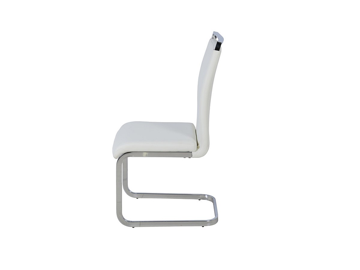 Conjunto de 4 sillas de piel sintética en blanco RENATA