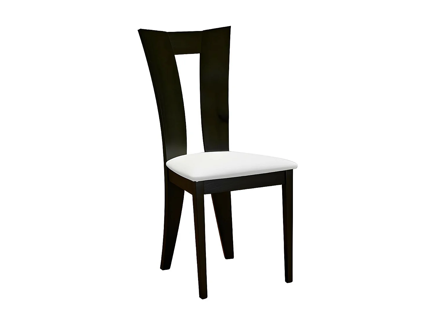 Lot de 2 chaises TIFFANY - Hêtre massif - Coloris : Wengé et blanc