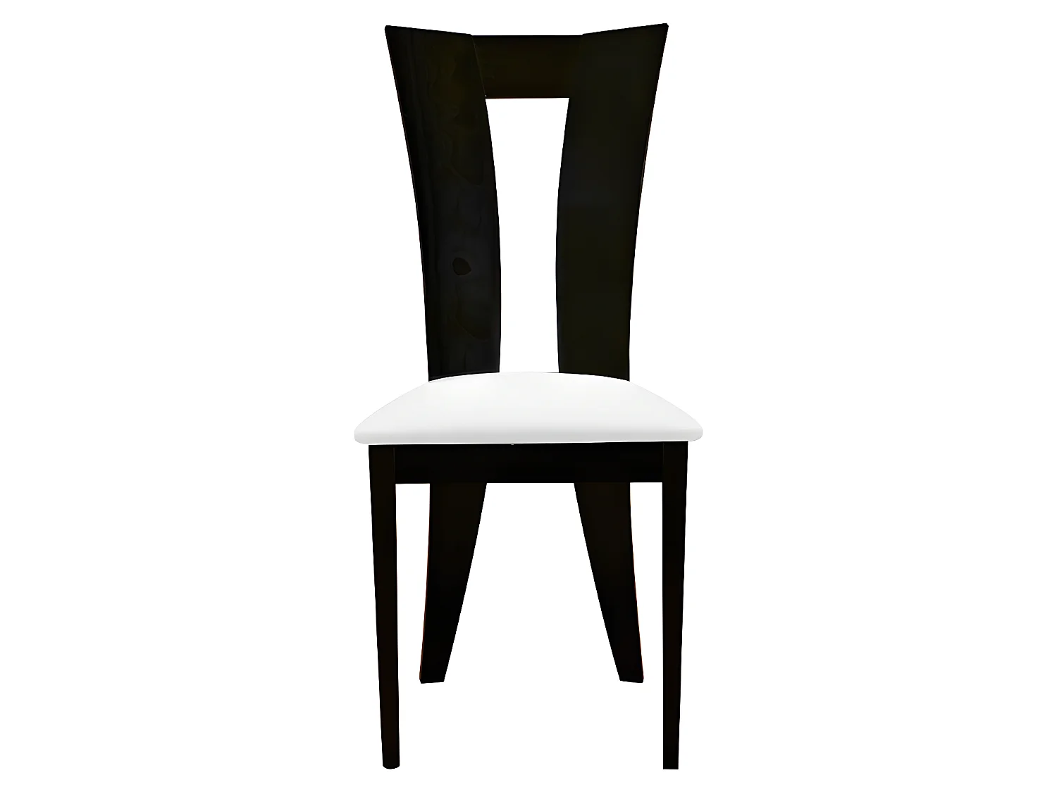 Lot de 2 chaises TIFFANY - Hêtre massif - Coloris : Wengé et blanc