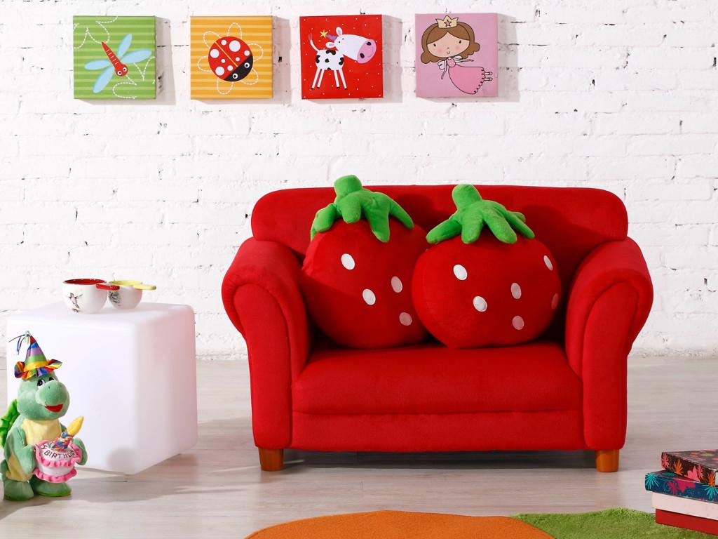 Canape Pour Enfant En Tissu Rouge Fraisier Canape Pour Enfant En Tissu Rouge Fraisier