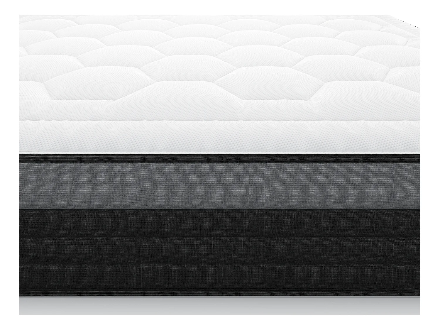 Matelas 90 x 200 cm hybride ressorts ensachés 7 zones et mémoire de forme ép.25cm - AMARANTE de NATUREA