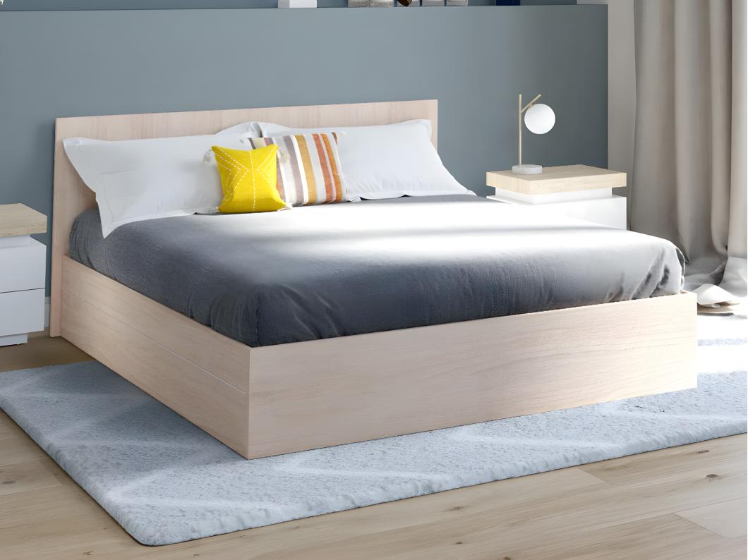 Lit coffre 140 x 190 cm - Coloris : Naturel - ELPHEGE
