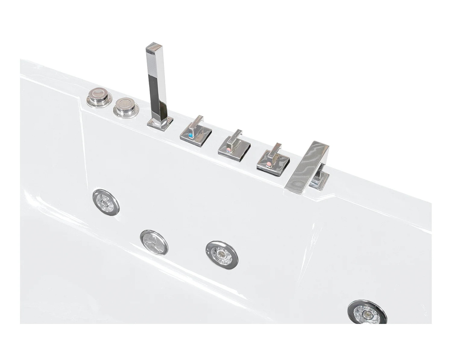 Whirlpool Eckwanne mit Hydromassage - 1 Person - 263 L - Ecke Links - Weiß - ARIA