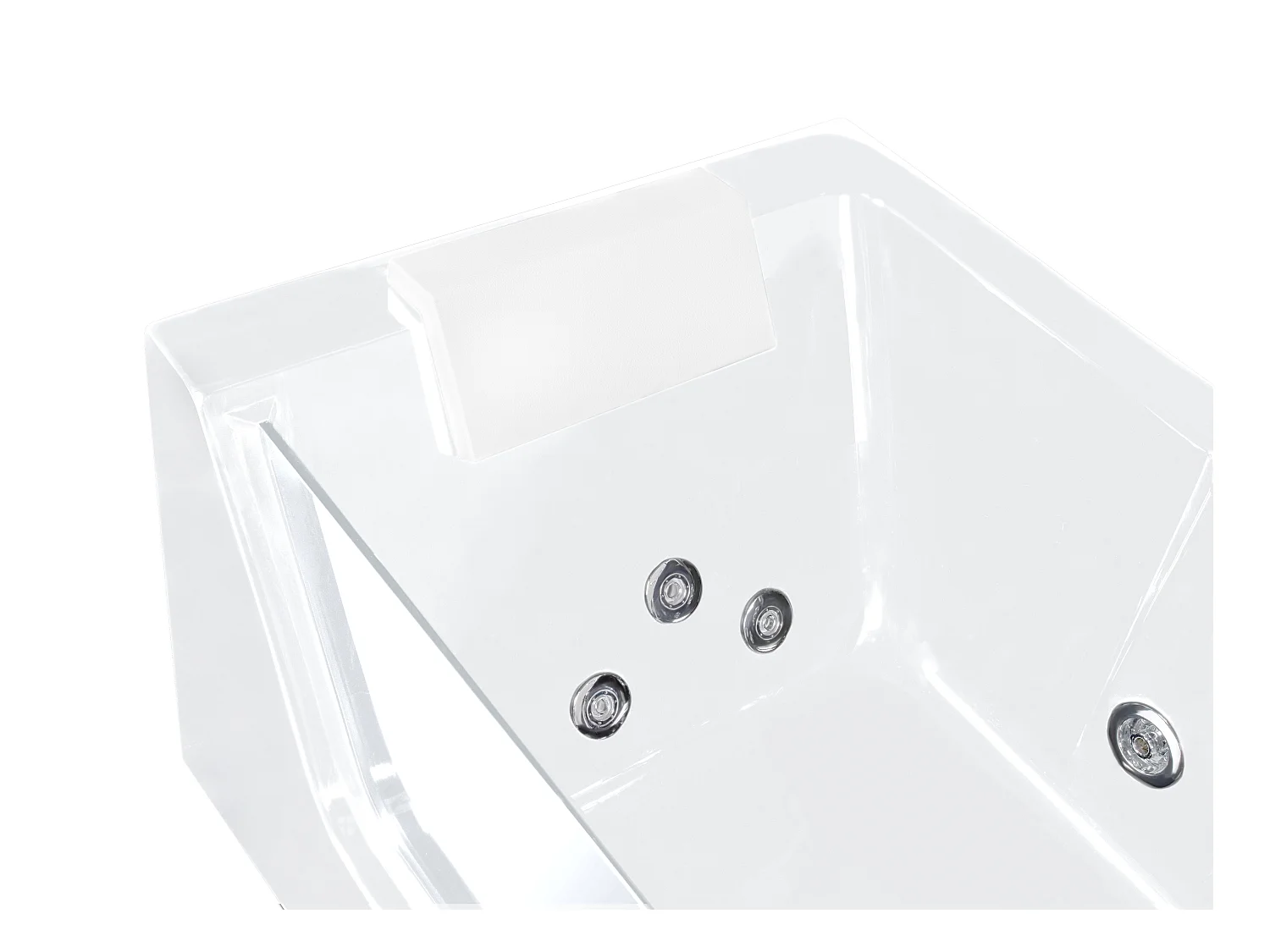 Baignoire balnéo vitrée ARIA blanche - 1 place - 263L - 170*80*57cm - angle gauche