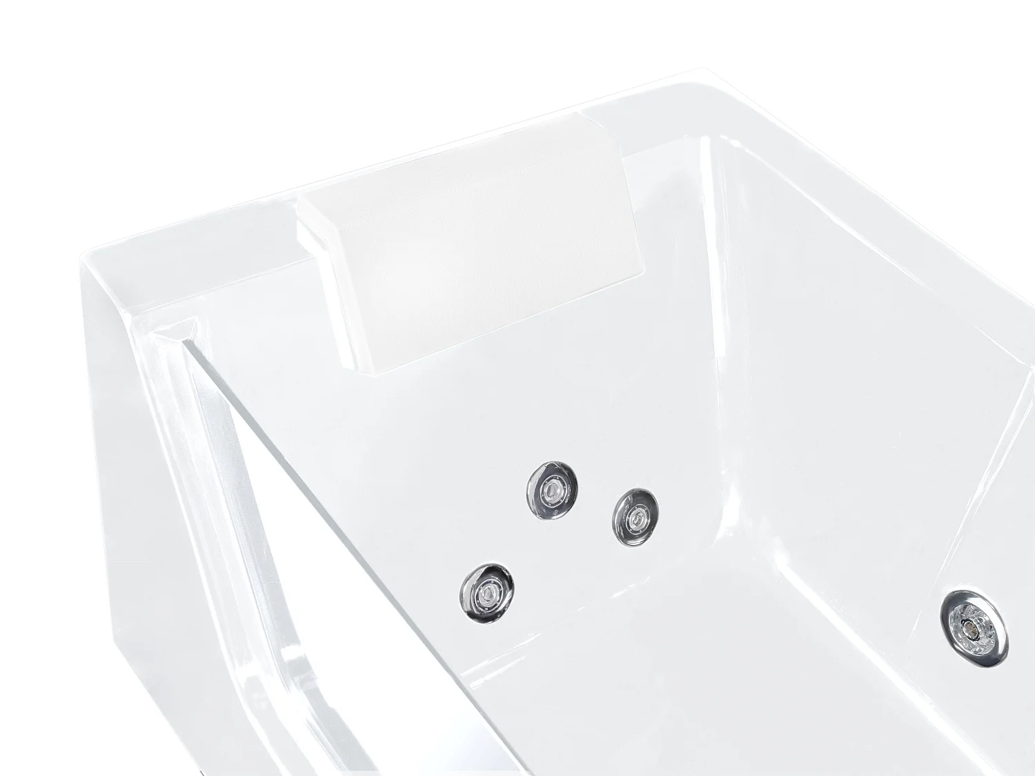 Whirlpool Eckwanne mit Hydromassage - 1 Person - 263 L - Ecke Links - Weiß - ARIA