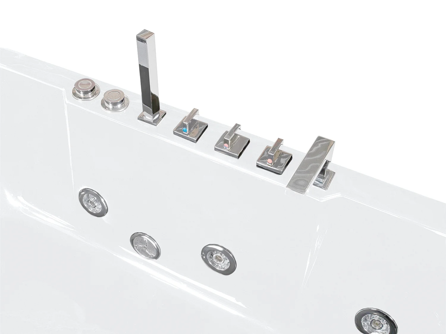 Whirlpool Eckwanne mit Hydromassage - 1 Person - 263 L - Ecke Links - Weiß - ARIA