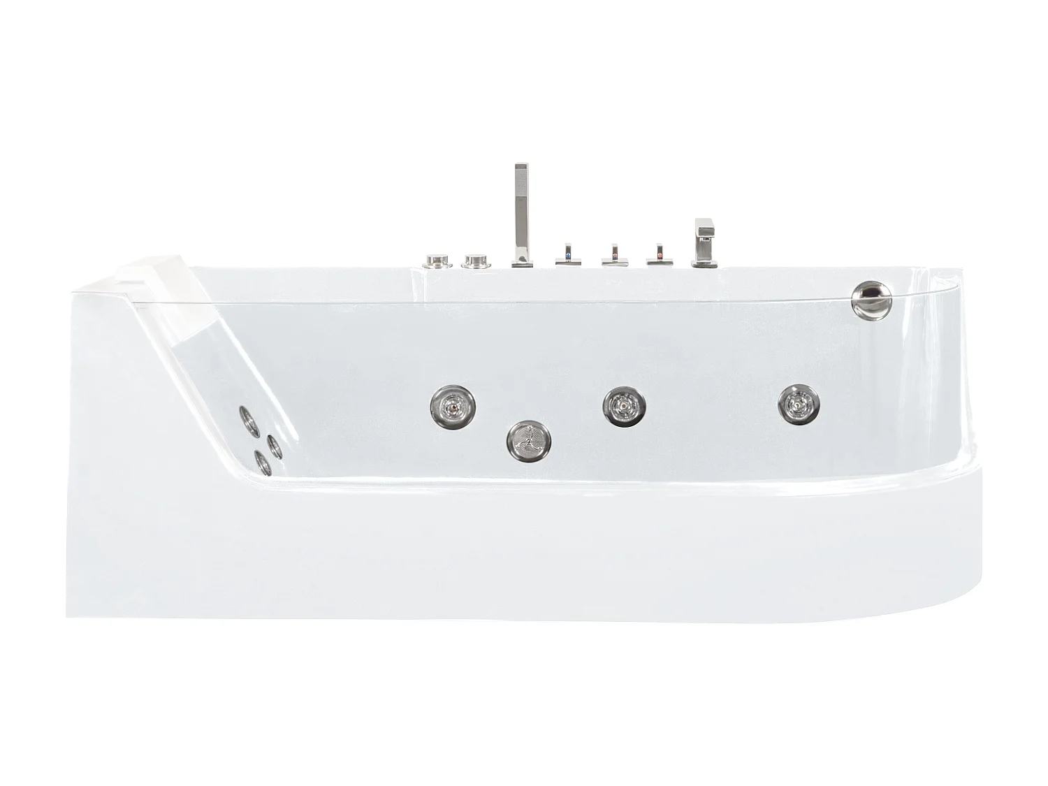 Whirlpool Eckwanne mit Hydromassage - 1 Person - 263 L - Ecke Links - Weiß - ARIA