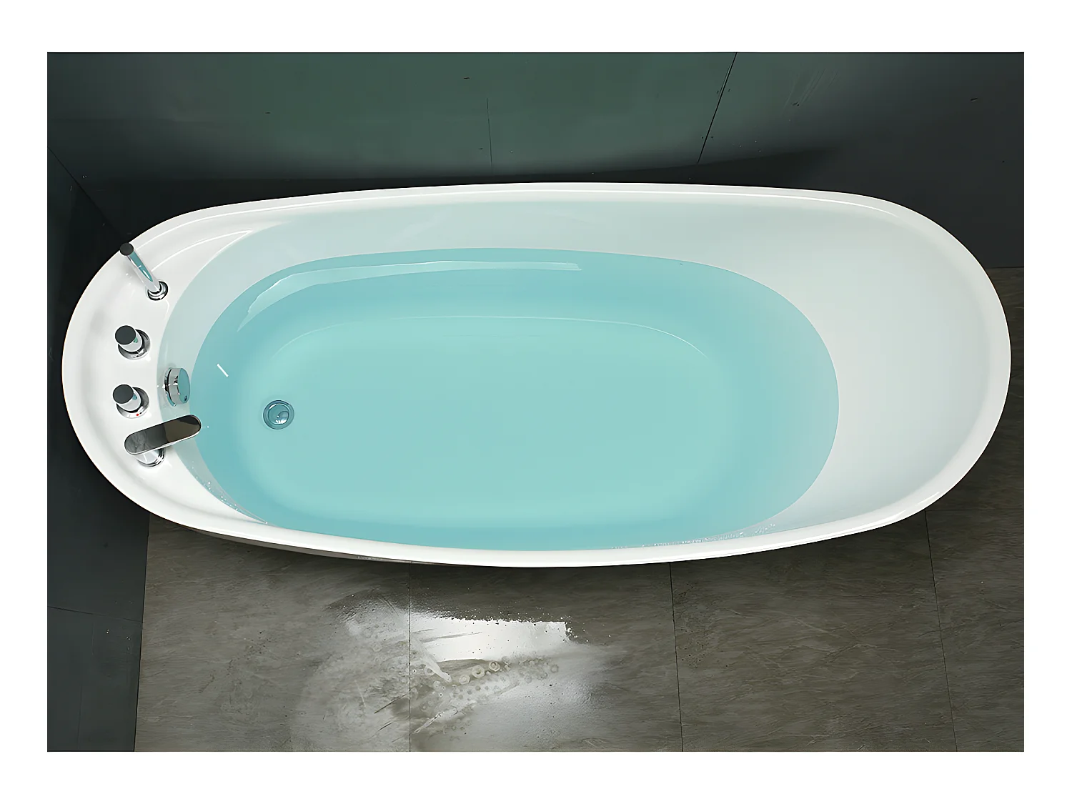 Vrijstaande badkuip NATALIA - eenpersoons -  170x75x73cm - 282L - Wit