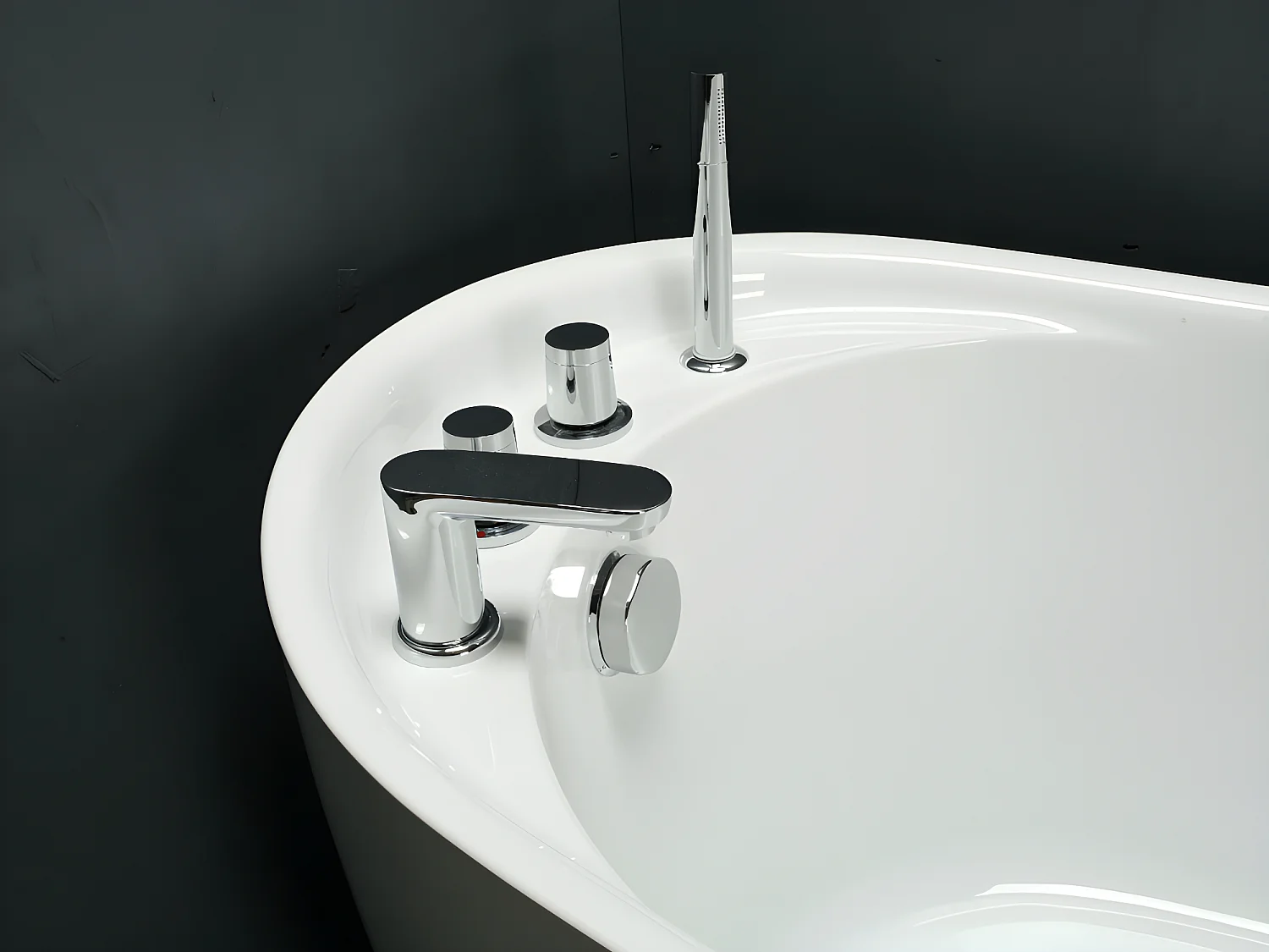 Vasca da bagno freestanding 170x75xH73 cm 282L Bianco - NATALIA