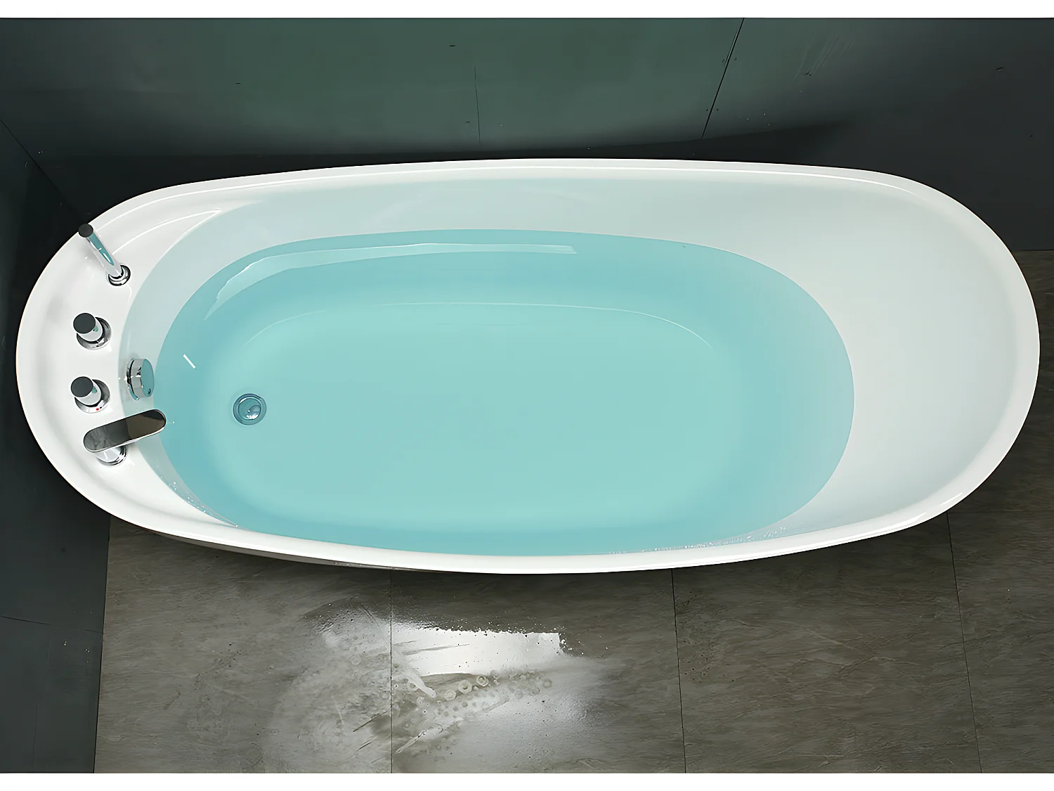 Vasca da bagno freestanding 170x75xH73 cm 282L Bianco - NATALIA