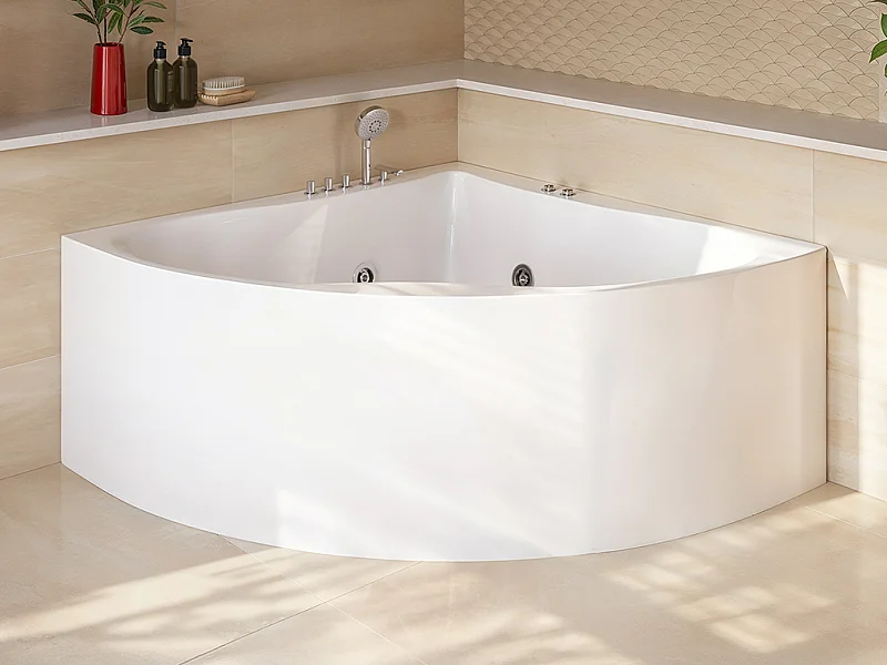 Whirlpool Eckwanne - 1 Person - 263 L - 135 x 135 x 57 cm - AGYNESS