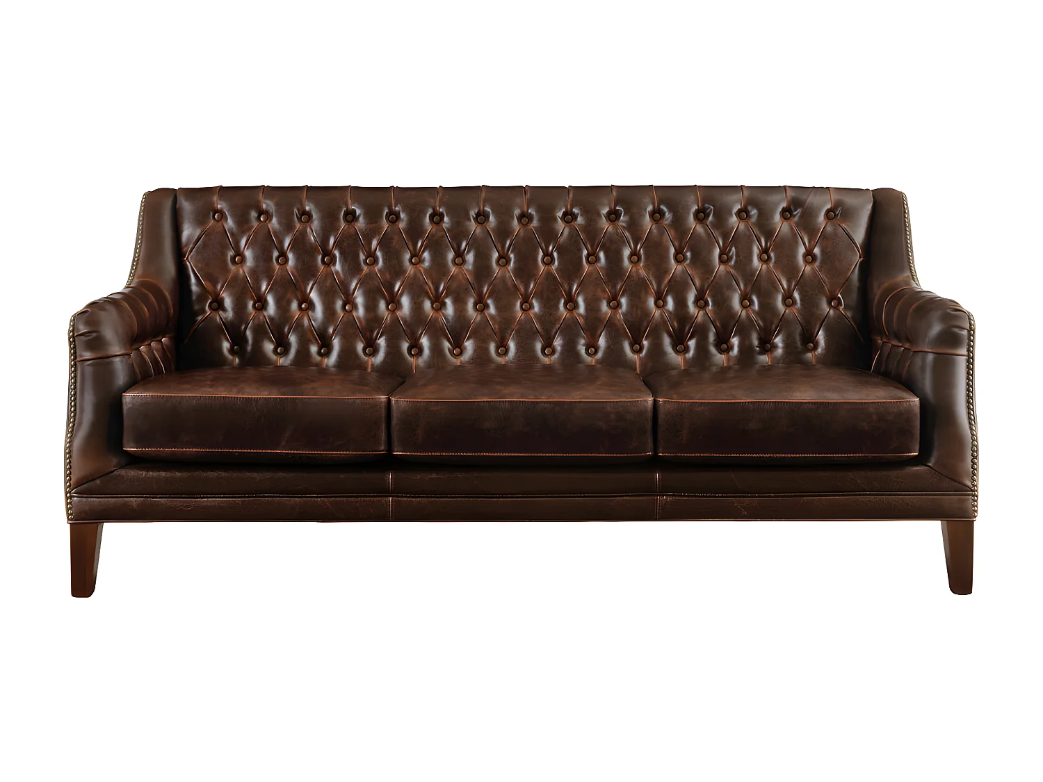 Couchgarnitur Leder 3+2+1 COLBERT - Braun