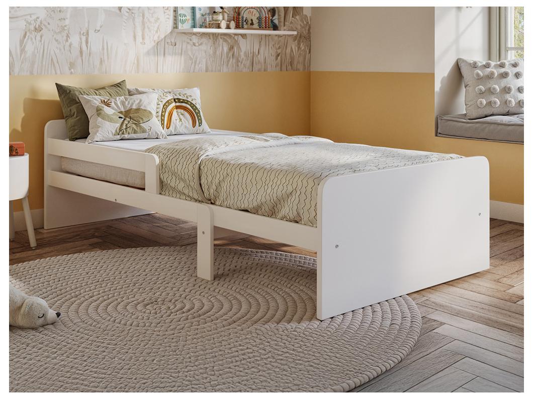 Lit evolutif ZELLY - 90x140/170/200cm - Epicéa blanchi + matelas