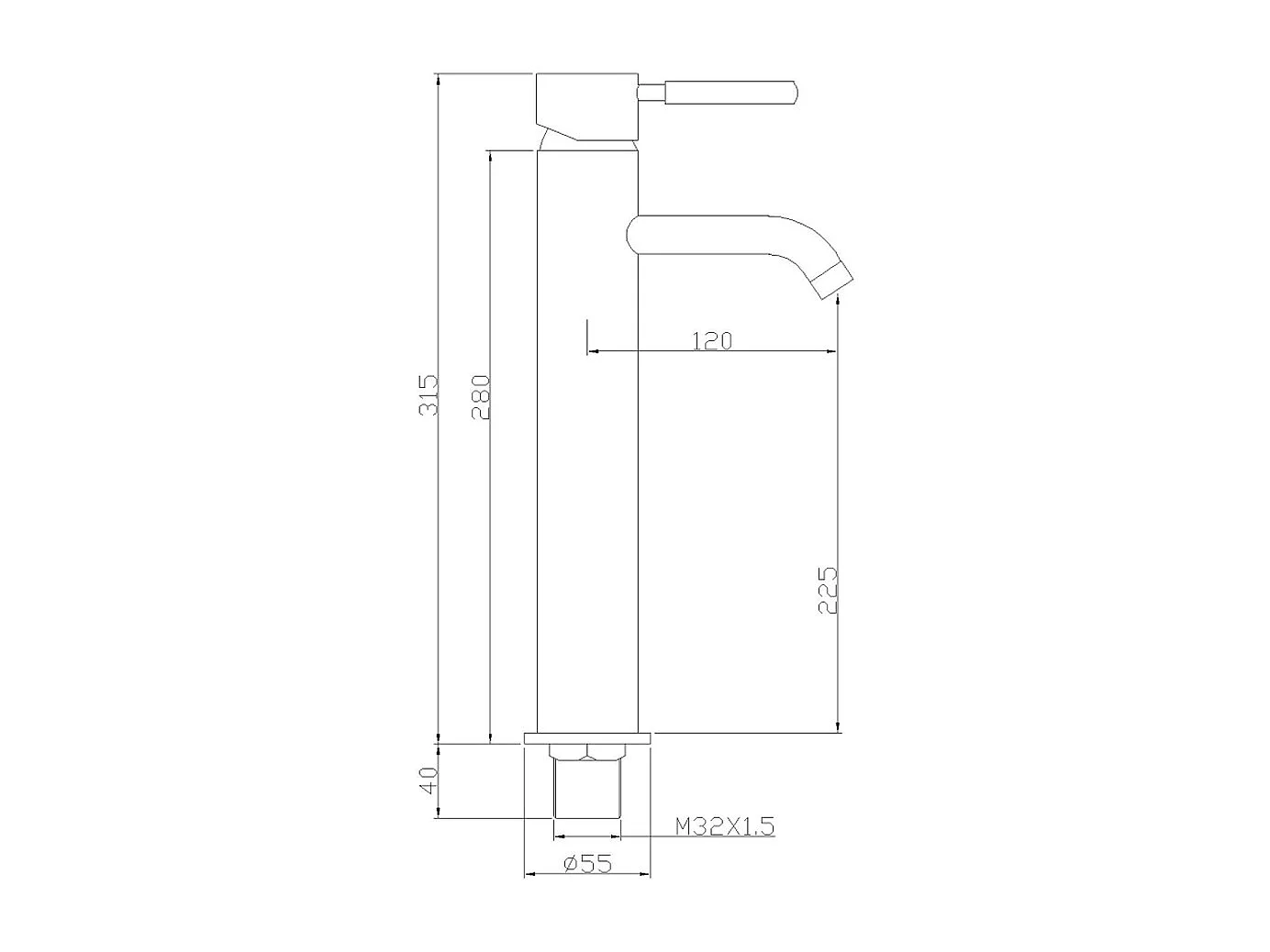 Mitigeur vasque Doré brossé - Corbeau