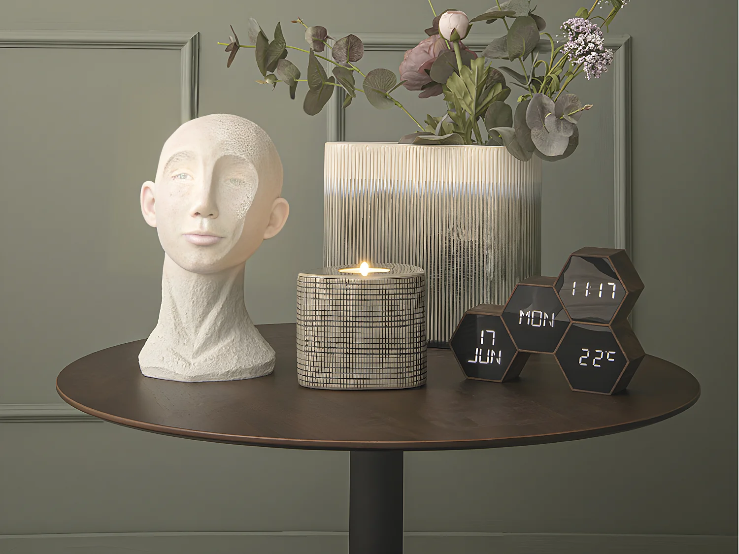 Wekker Six In The Mix - Donker hout