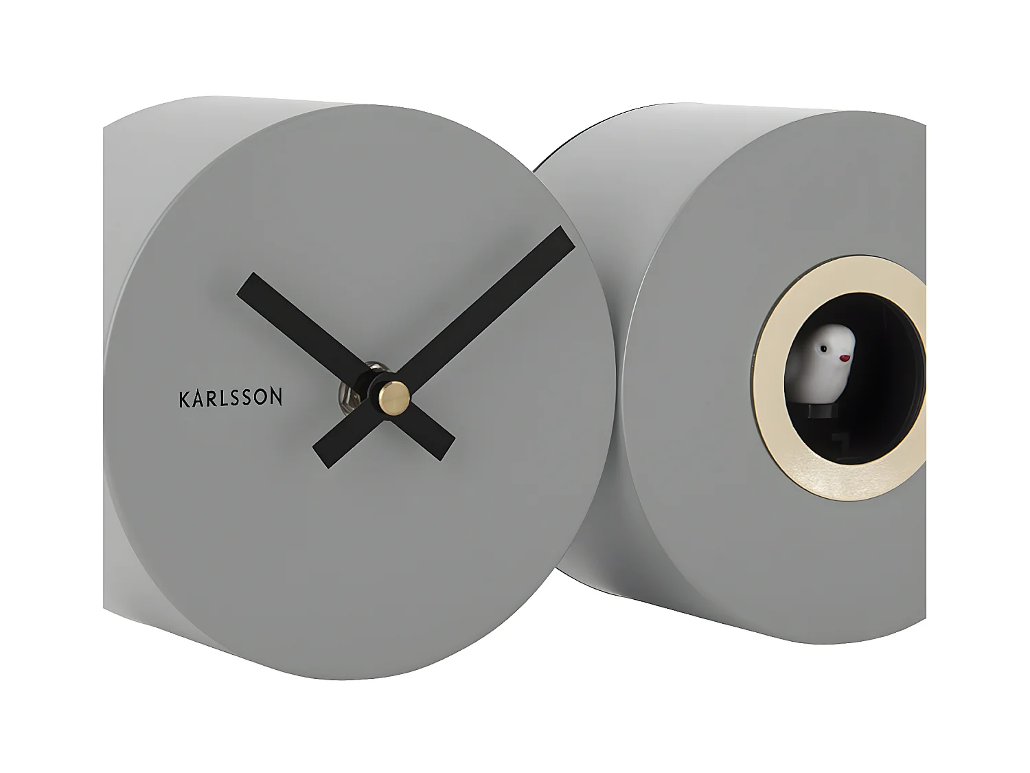 Wandklok Duo Cuckoo - Muisgrijs