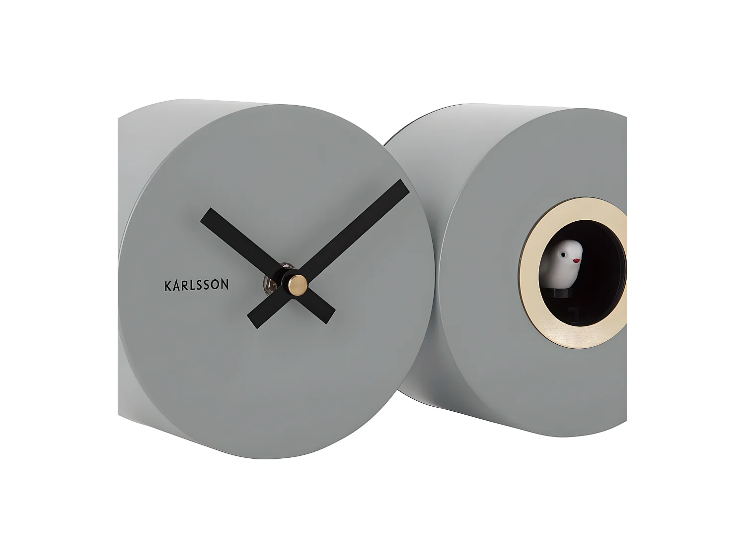 Wandklok Duo Cuckoo - Muisgrijs