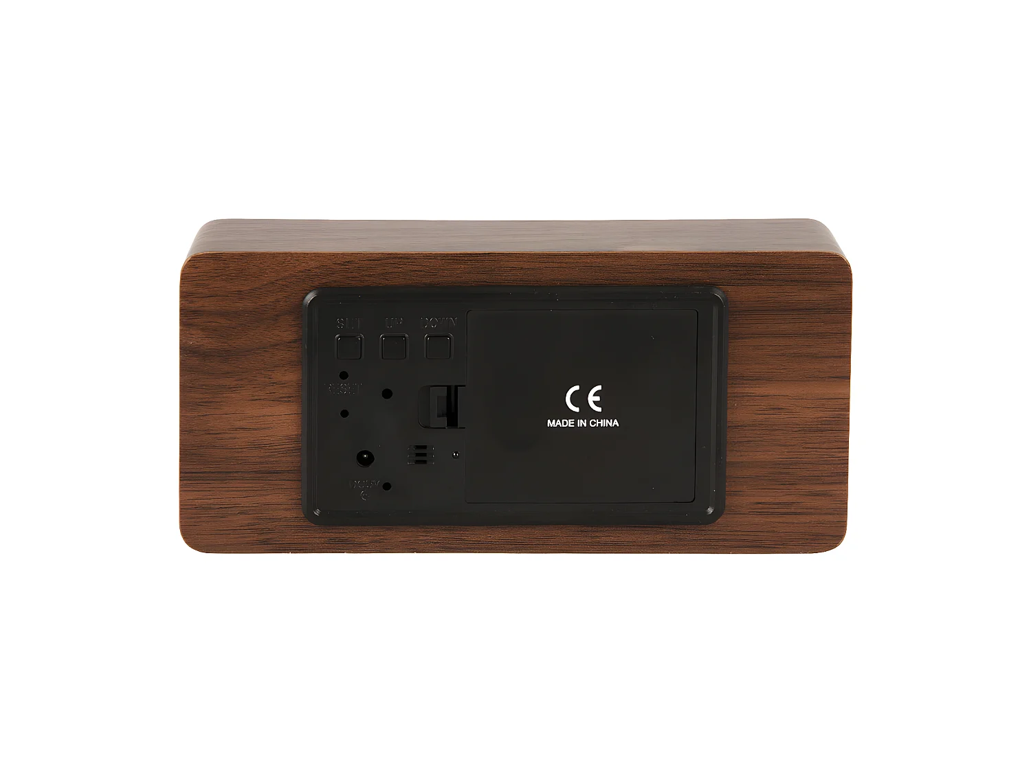 Wekker Copper Mirror LED - Donker hout