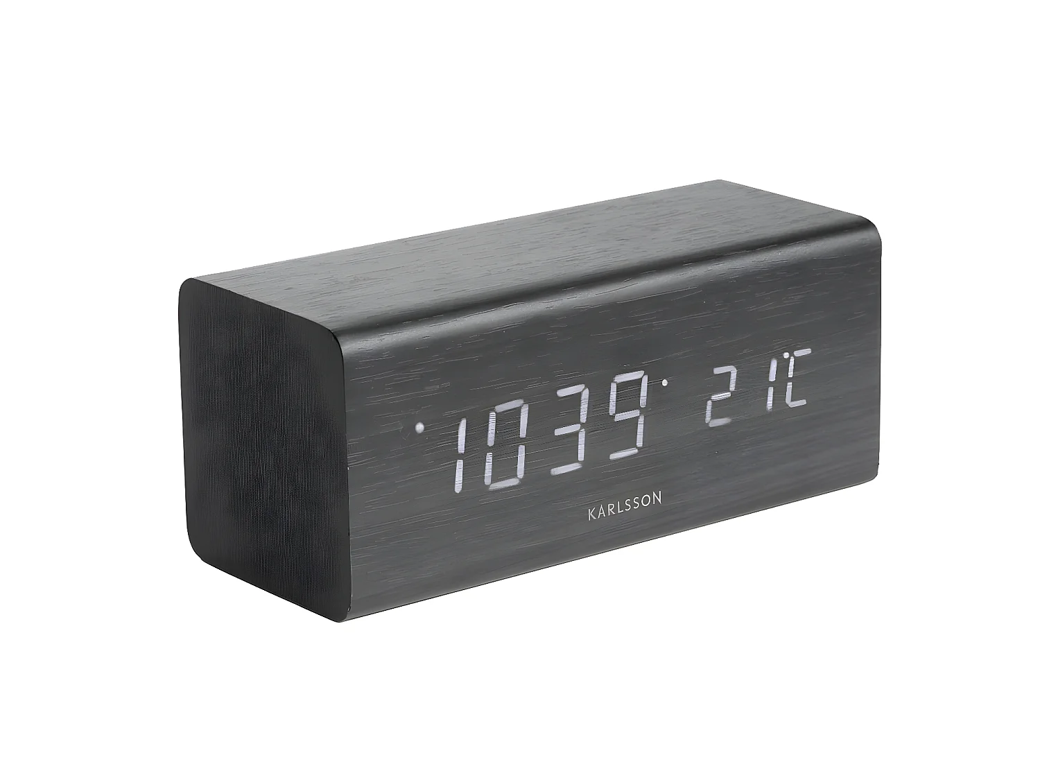 Reloj despertador rectangular de madera Bloque