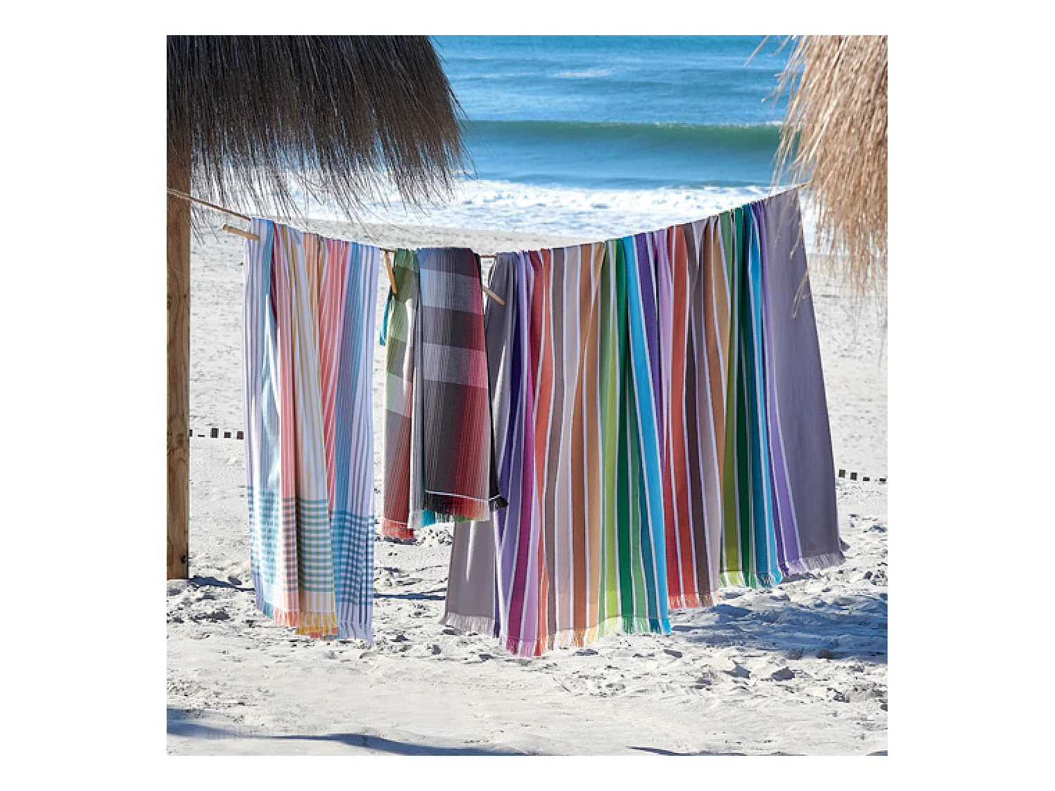 Drap de plage fouta en coton 100x180 cm CLEYA multicolore