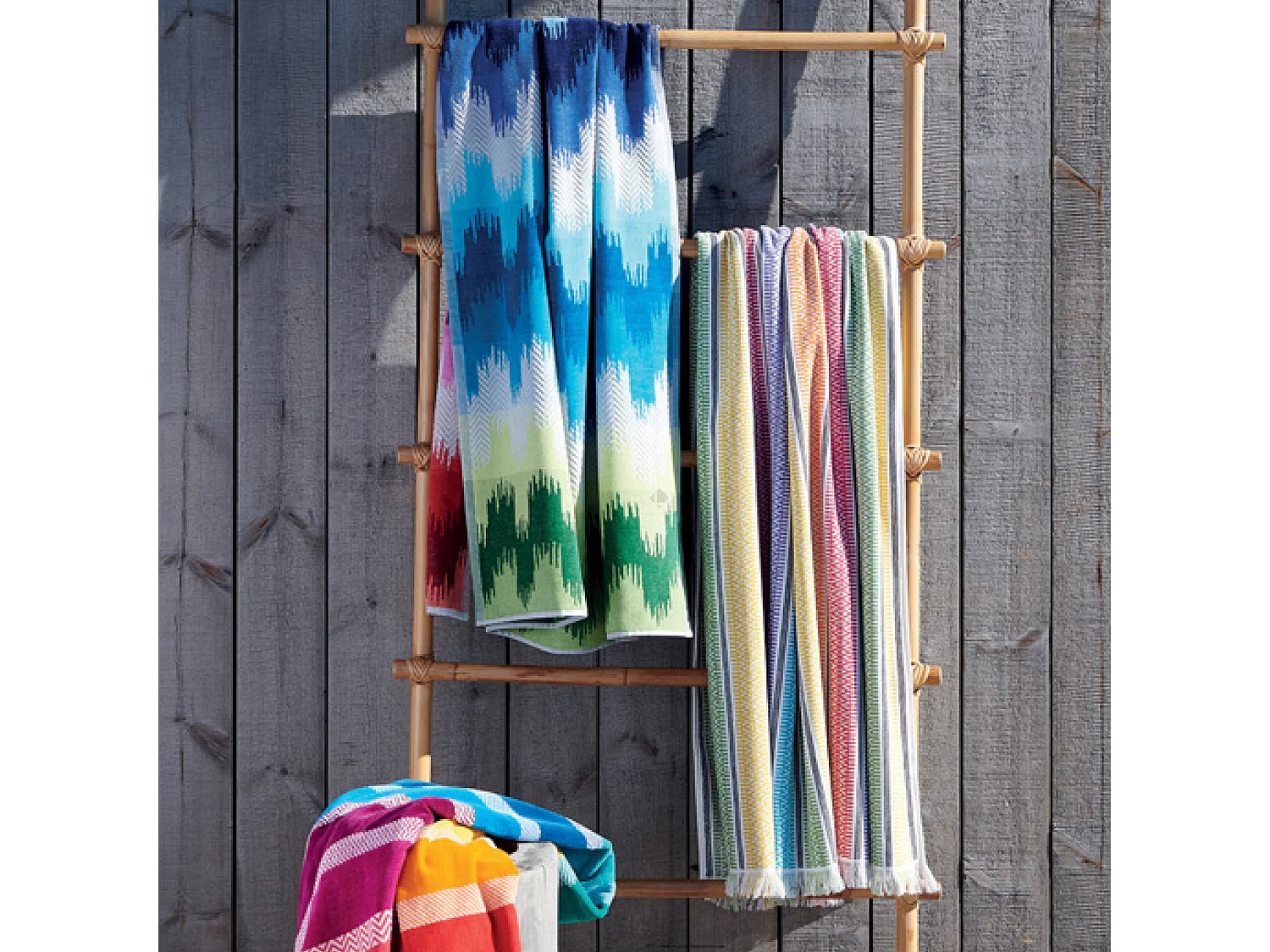 Drap de plage coton et éponge 100x180 cm MARBELLA multicolore