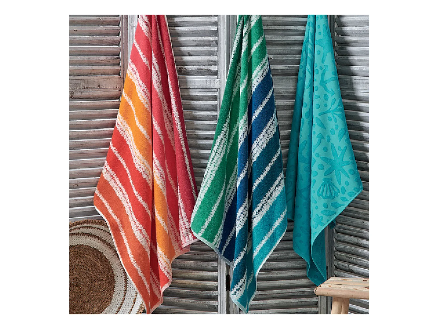 Drap de plage en coton et éponge 75x150 cm SOCOA 480 g/m² vert