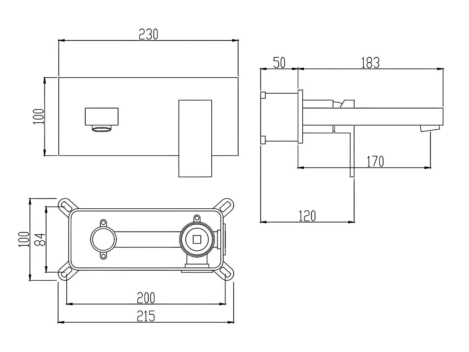 Mitigeur lavabo mural à encastrer Nickel brossé - Sirius