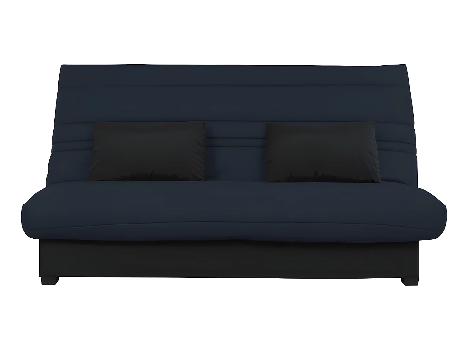 Banquette Clic clac - Tissu Gris + 2 coussins Noir - L 194 x P 98 x H 100 cm - Made in France - ROXI
