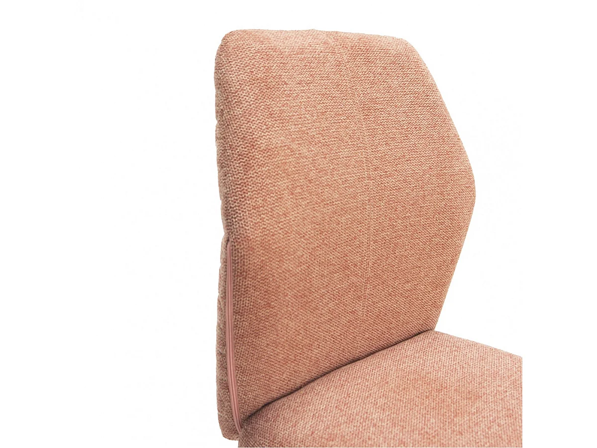 MASDA - Lot de 4 Tabourets Tissu Rouge Corail Motif Nid d'Abeille