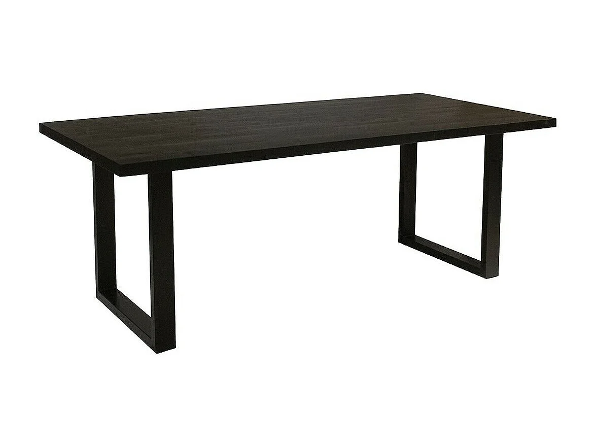 Table à manger design bois massif NIKO - Table rectangulaire noir 180x90