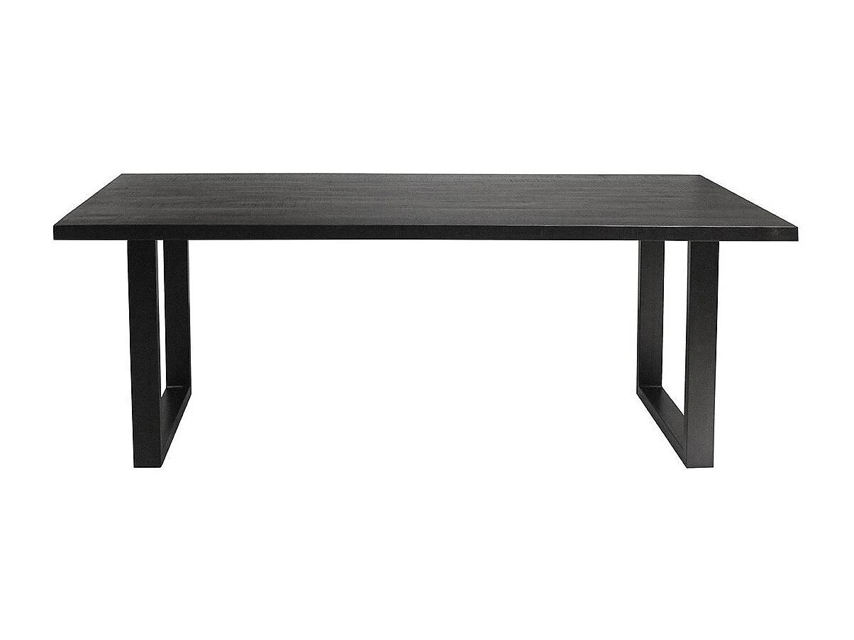 Table à manger design bois massif NIKO - Table rectangulaire noir 180x90