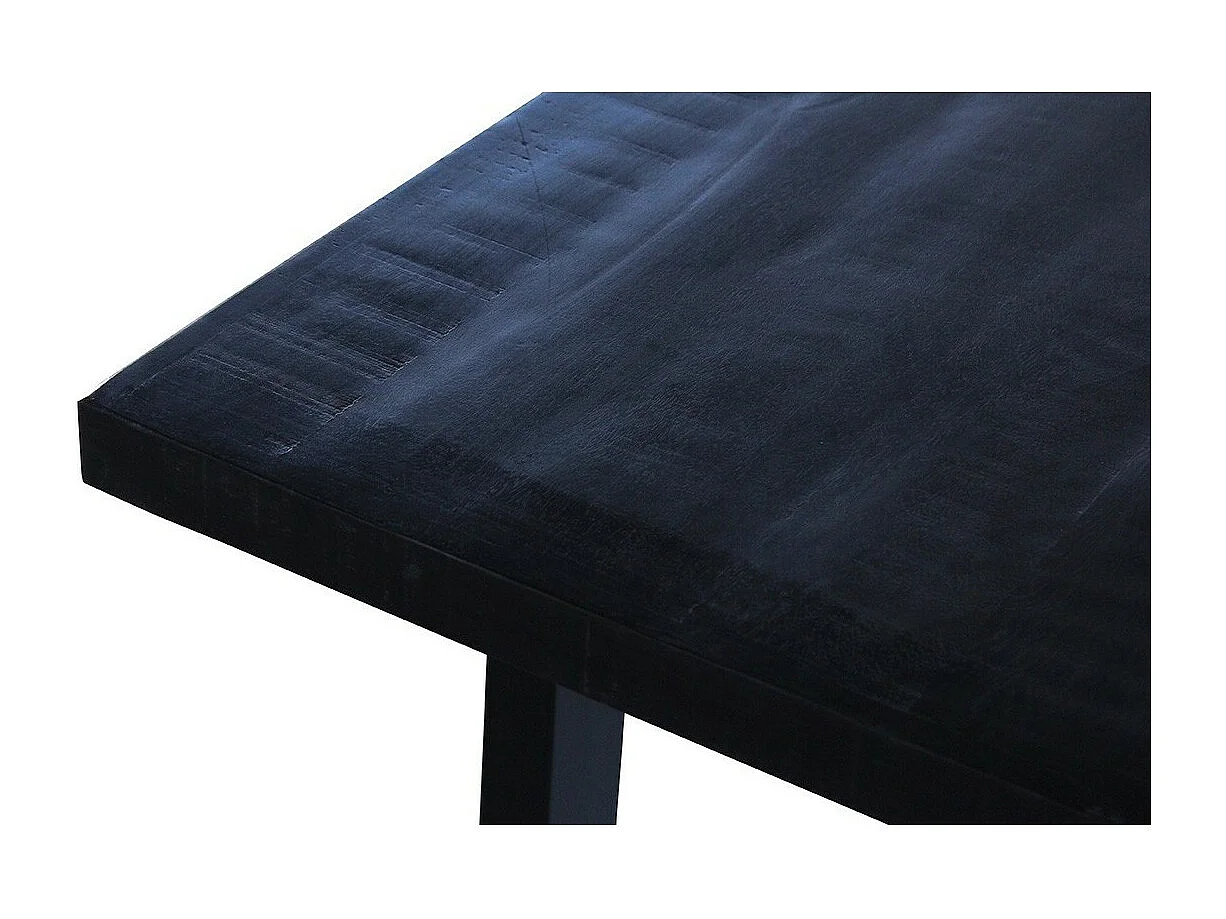 Table à manger design bois massif NIKO - Table rectangulaire noir 180x90