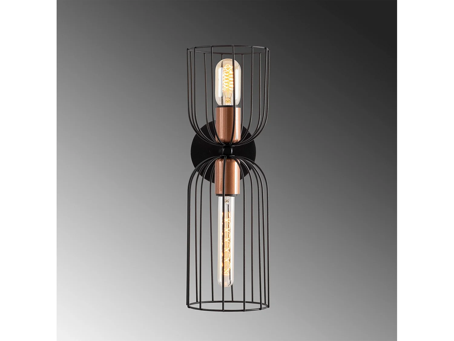 Applique Murale Interieur,  Lampe Murale Industrielle Bois, Noir 14x22x45 Cm