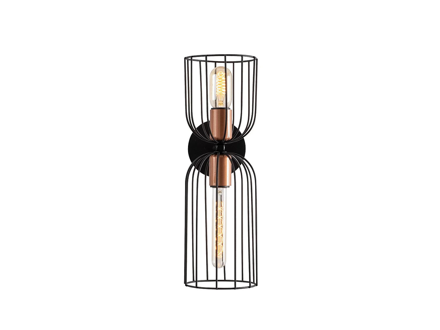 Applique Murale Interieur,  Lampe Murale Industrielle Bois, Noir 14x22x45 Cm