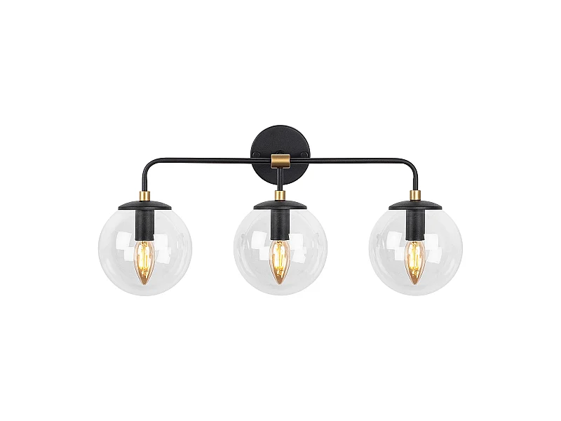 Applique Murale Interieur,  Lampe Murale Industrielle Bois, Noir 56x21x27 Cm