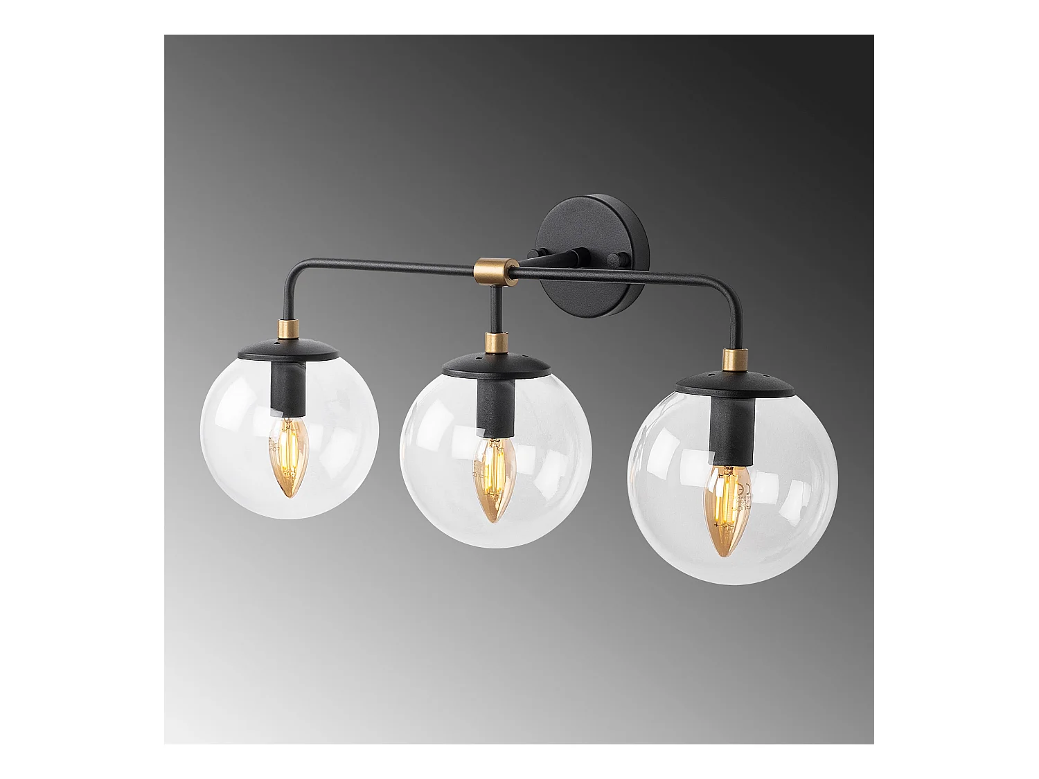 Applique Murale Interieur,  Lampe Murale Industrielle Bois, Noir 56x21x27 Cm