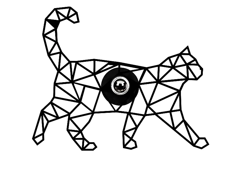 Applique Murale Interieur,  Design En Bois Et En Mdf, Noir 37x12x46 Cm