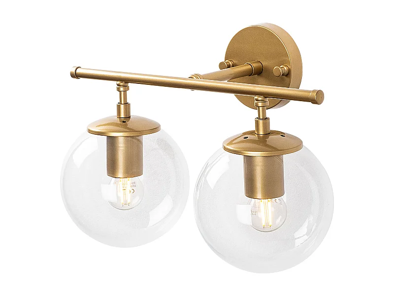 Applique Murale Interieur,  Lampe Murale Industrielle Bois, Or Shine  36x24x16 Cm