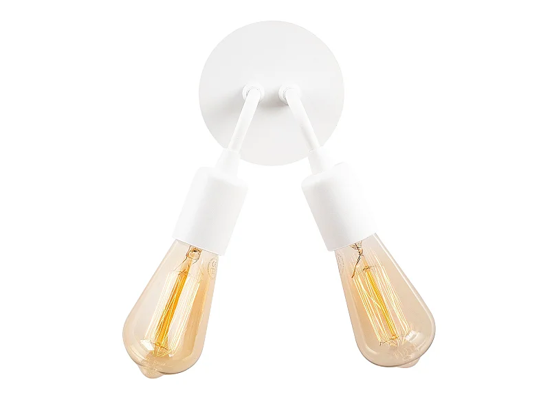 Applique Murale Interieur,  Lampe Murale Industrielle Bois, Blanc 14x14x20 Cm