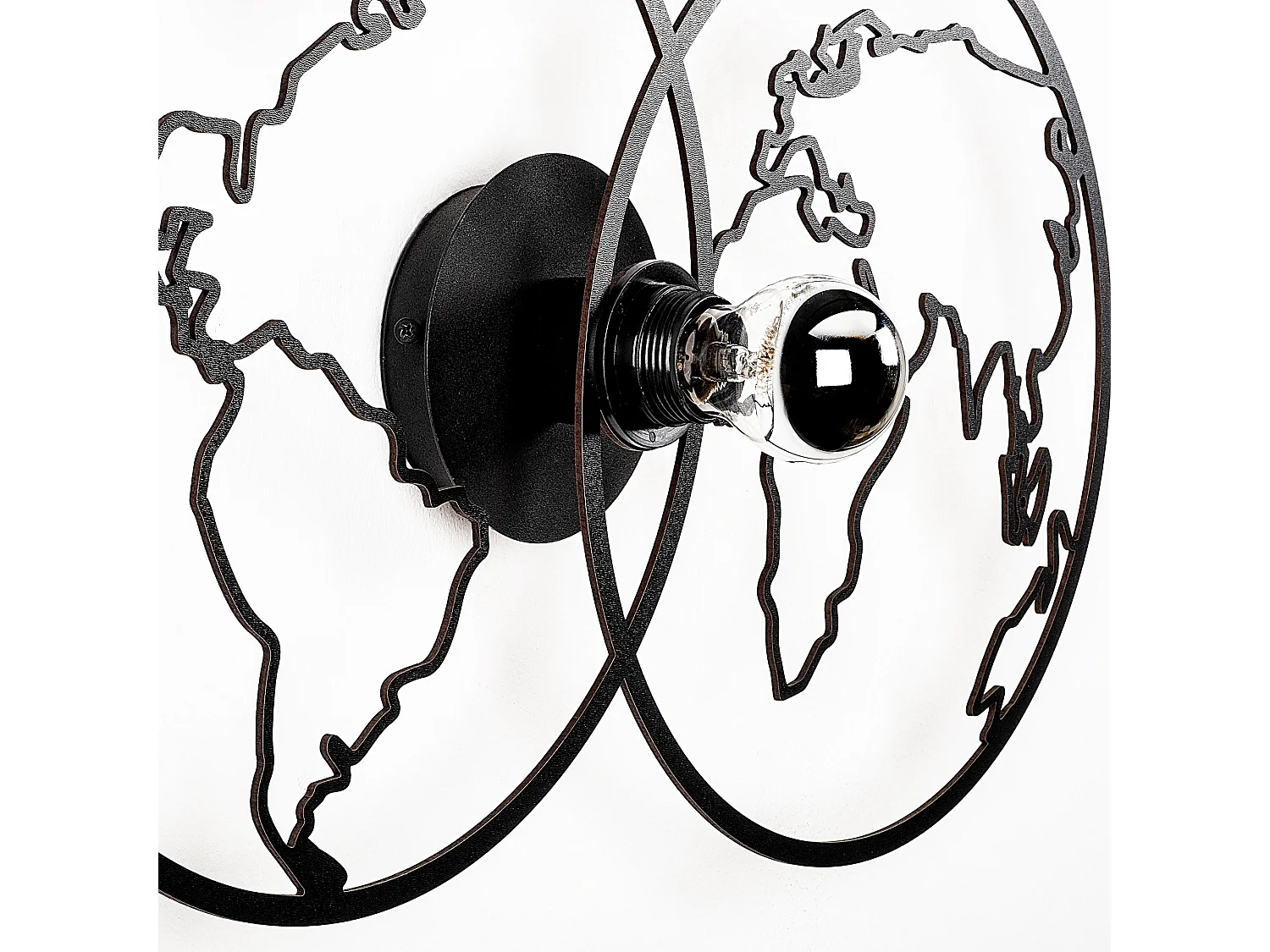 Applique Murale Interieur,  Design En Bois Et En Mdf, Noir 60x12x33 Cm