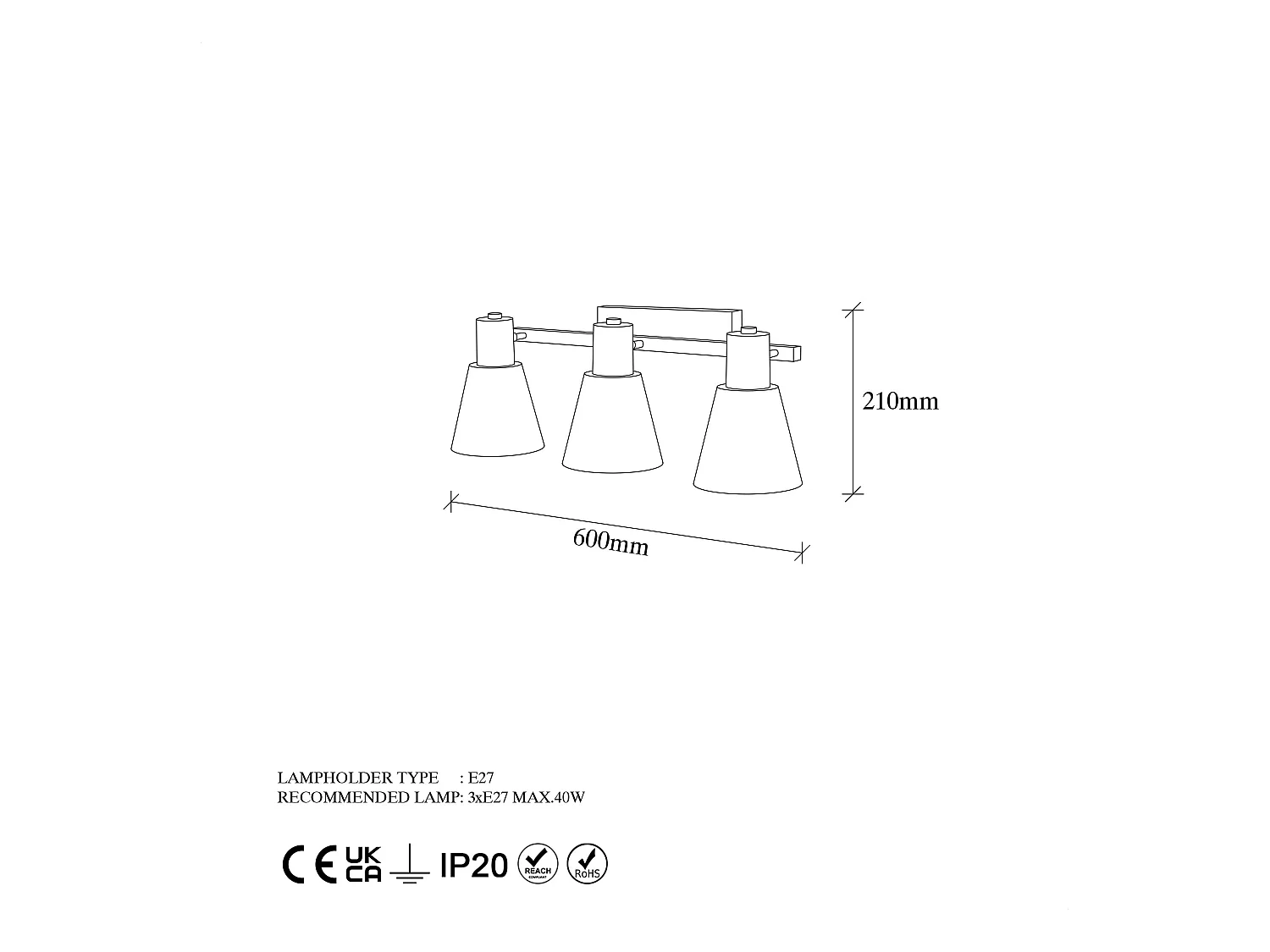Applique Murale Interieur,  Lampe Murale Industrielle Bois, Or 60x21x21 Cm