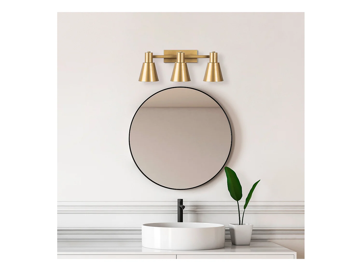 Applique Murale Interieur,  Lampe Murale Industrielle Bois, Or 60x21x21 Cm