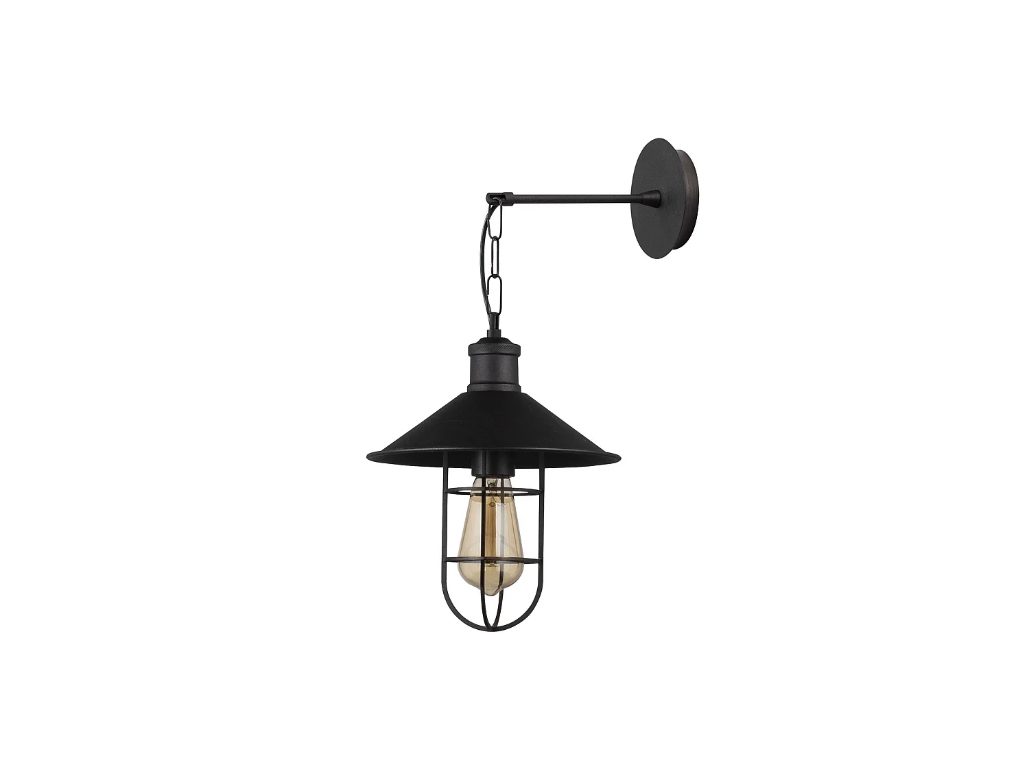 Applique Murale Interieur,  Lampe Murale Industrielle Bois, Noir 25x25x40 Cm