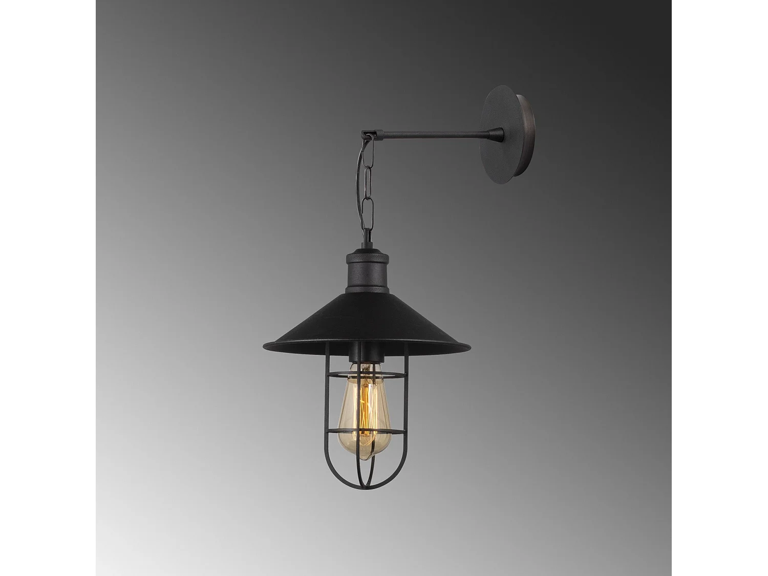 Applique Murale Interieur,  Lampe Murale Industrielle Bois, Noir 25x25x40 Cm