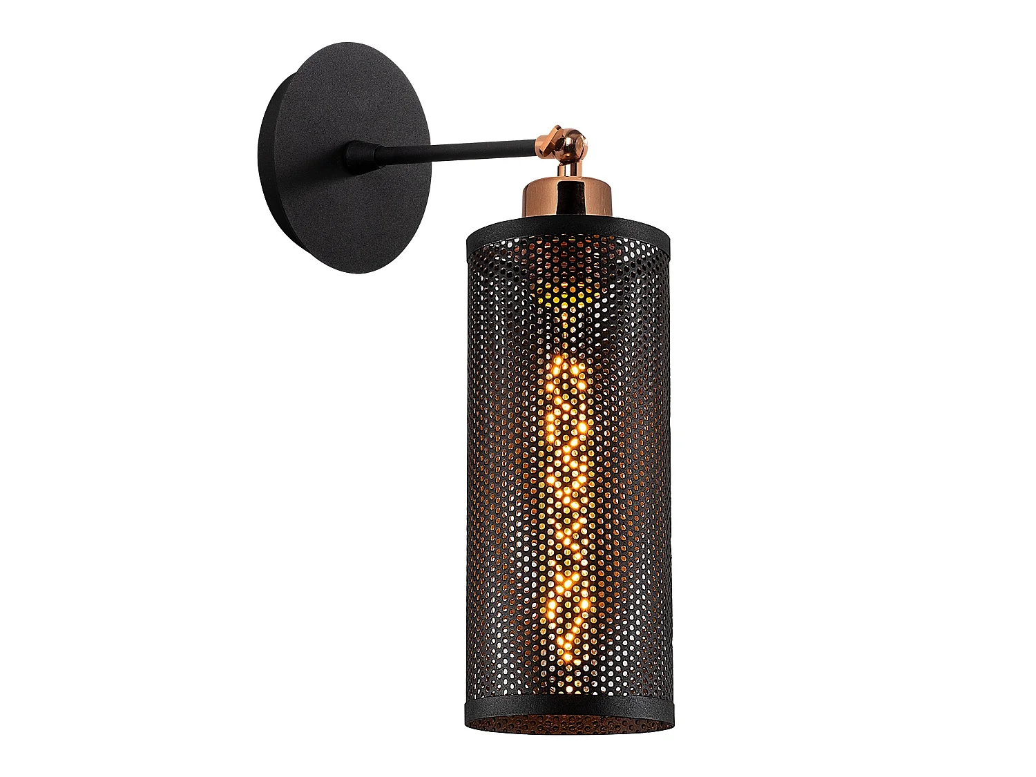 Applique Murale Interieur,  Lampe Murale Industrielle Bois, Noir 10x10x36 Cm
